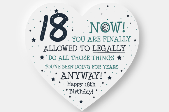 18th Legal Birthday Graphics for Crafts