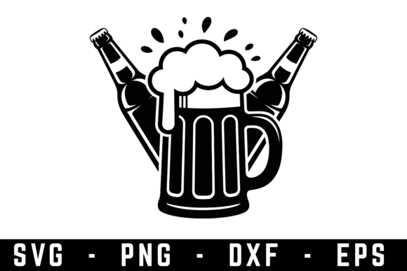 Beer Glass and Bottle Svg Cut File