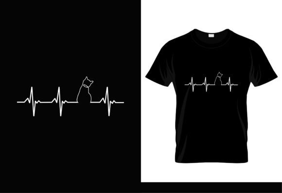 Cat Lover Heartbeat Gift T-Shirt Graphics