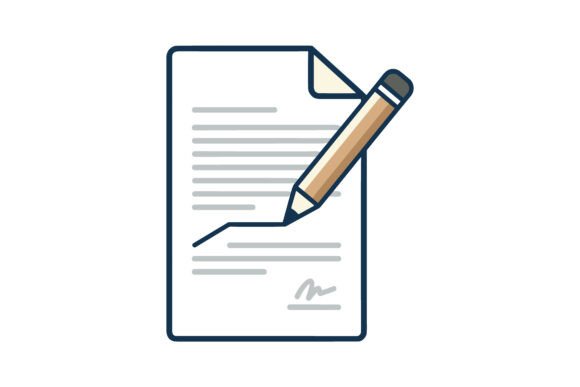 Document with Pencil Vector Icon