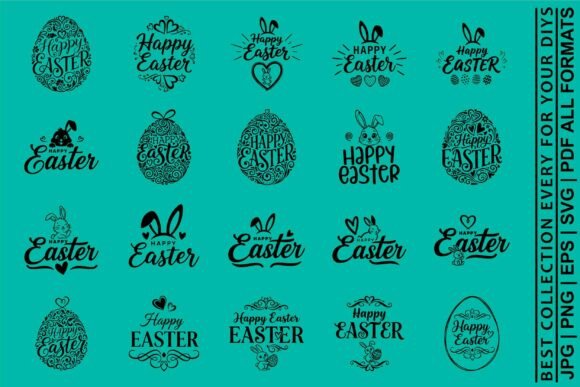 Easter Egg Collection Graphics for Spring Crafts