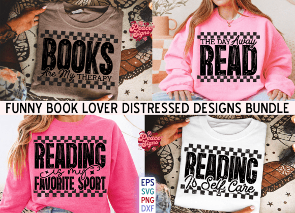 Funny Book Quotes SVG Bundle for T-Shirt Designs