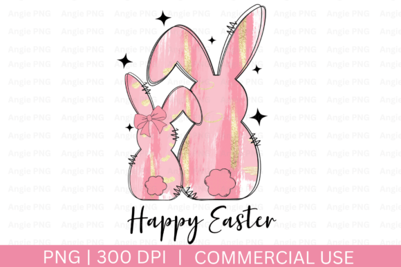 Happy Easter, Coquette Easter Bunny Graphics for Crafts