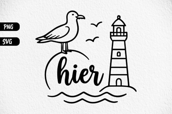 Lighthouse Seagull Beach Graphics for Digital Sellers