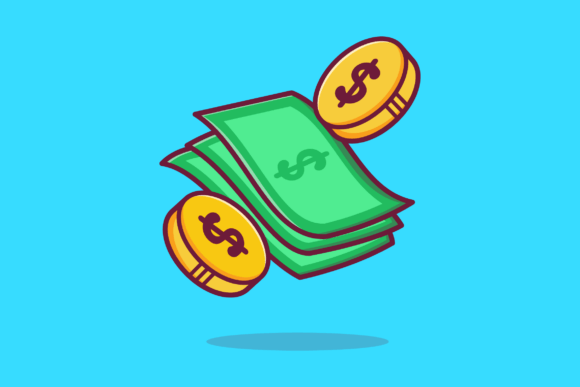 Money Gold Coin Floating Graphics for Digital Sellers