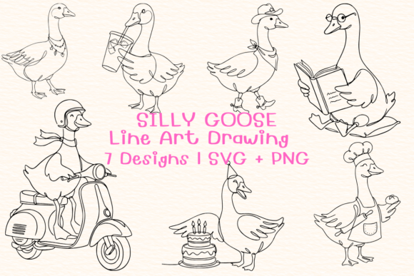 Silly Goose SVG Bundle Graphics for Crafters