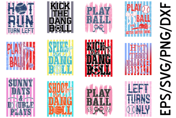 Stripes Baseball Softball MAMA Bundle Graphics