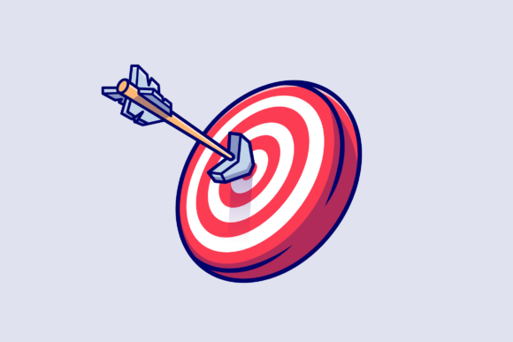 Target and Arrow Bullseye Cartoon Graphics